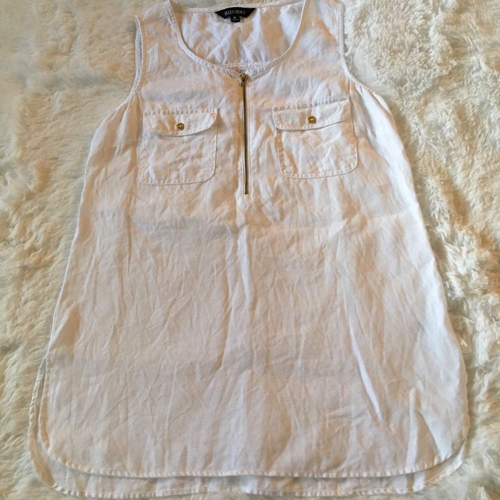 Ellen Tracy sleeveless linen tunic - Picture 2 of 7